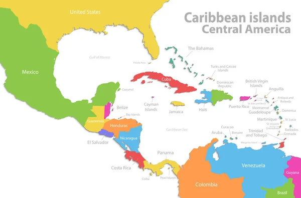 Itineráře depositphotos 246181238 stock illustration caribbean islands central america map